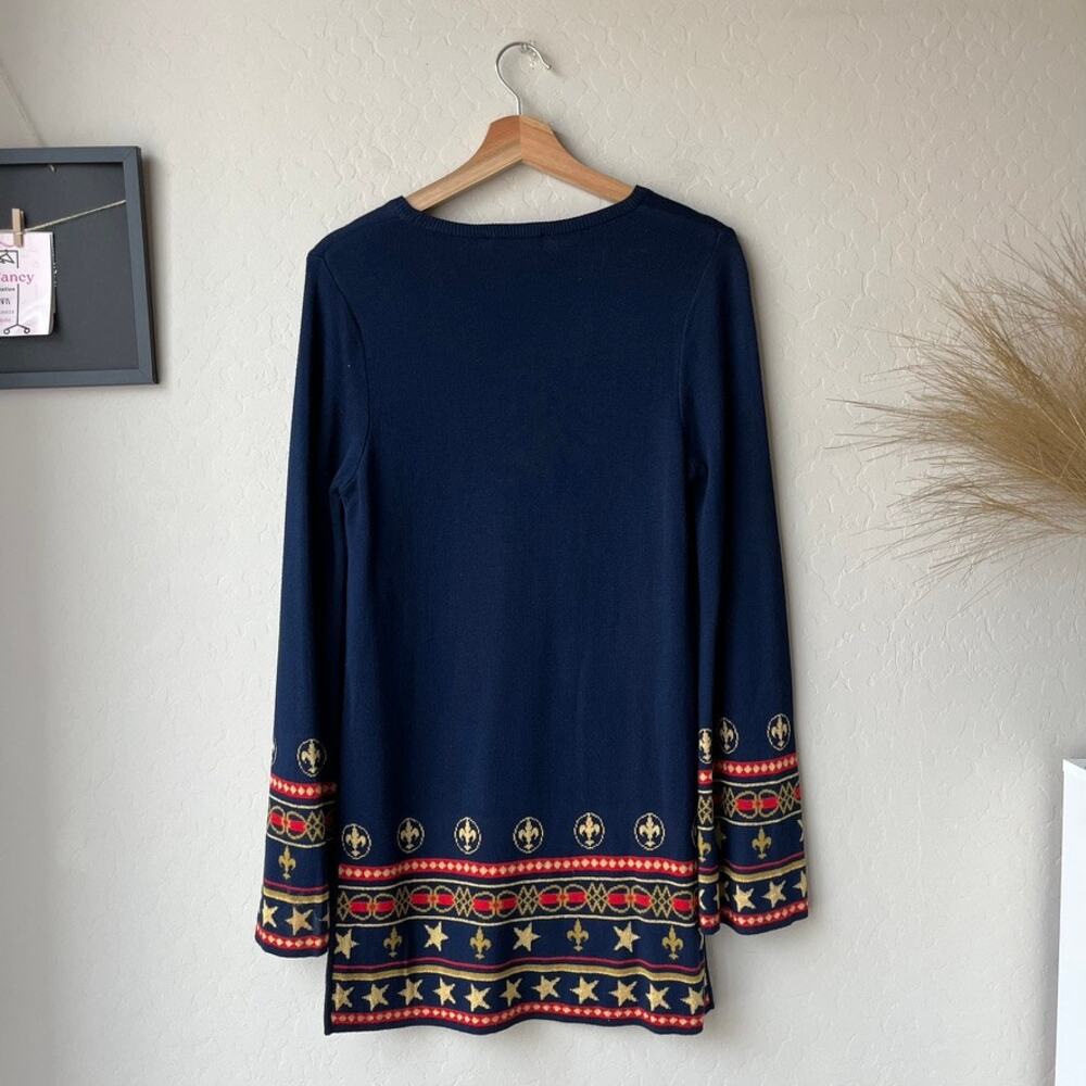 Camilla Jacquard Bamboo Knit Relaxed Tunic Sweater in Costume‎ Party Size XS - Picture 7 of 10